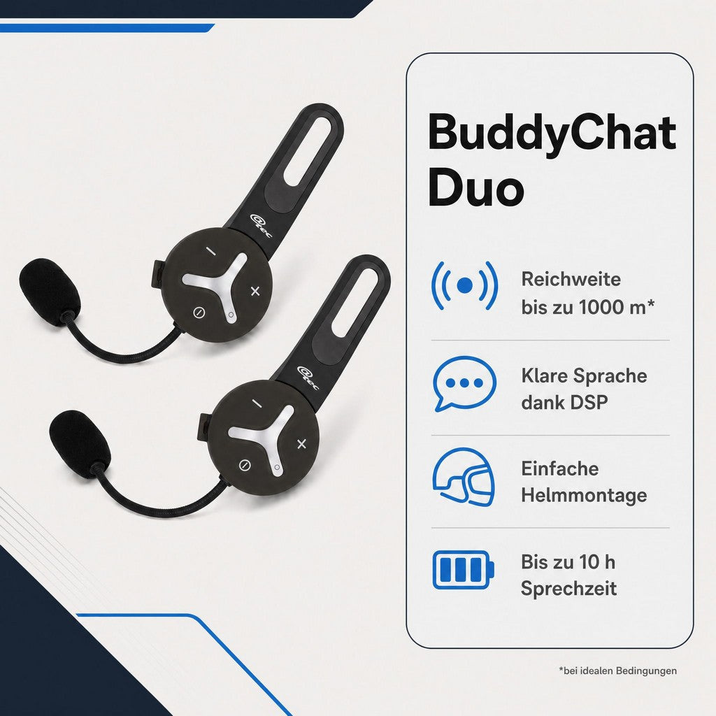 Buddy Chat Duo - Helm Bluetooth® Headset & Vollduplex