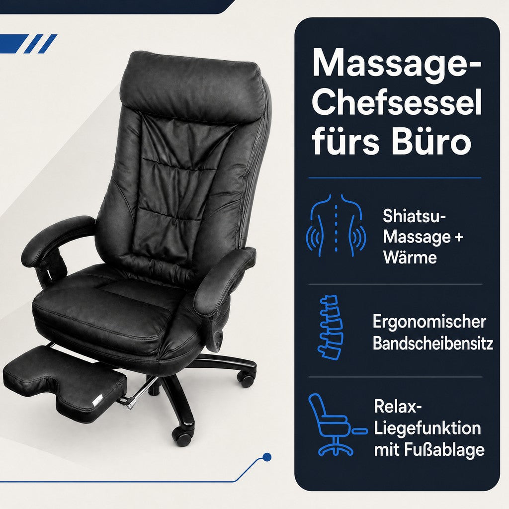 Bürostuhl mit Massagefunktion Shiatsu & Wärmefunktion