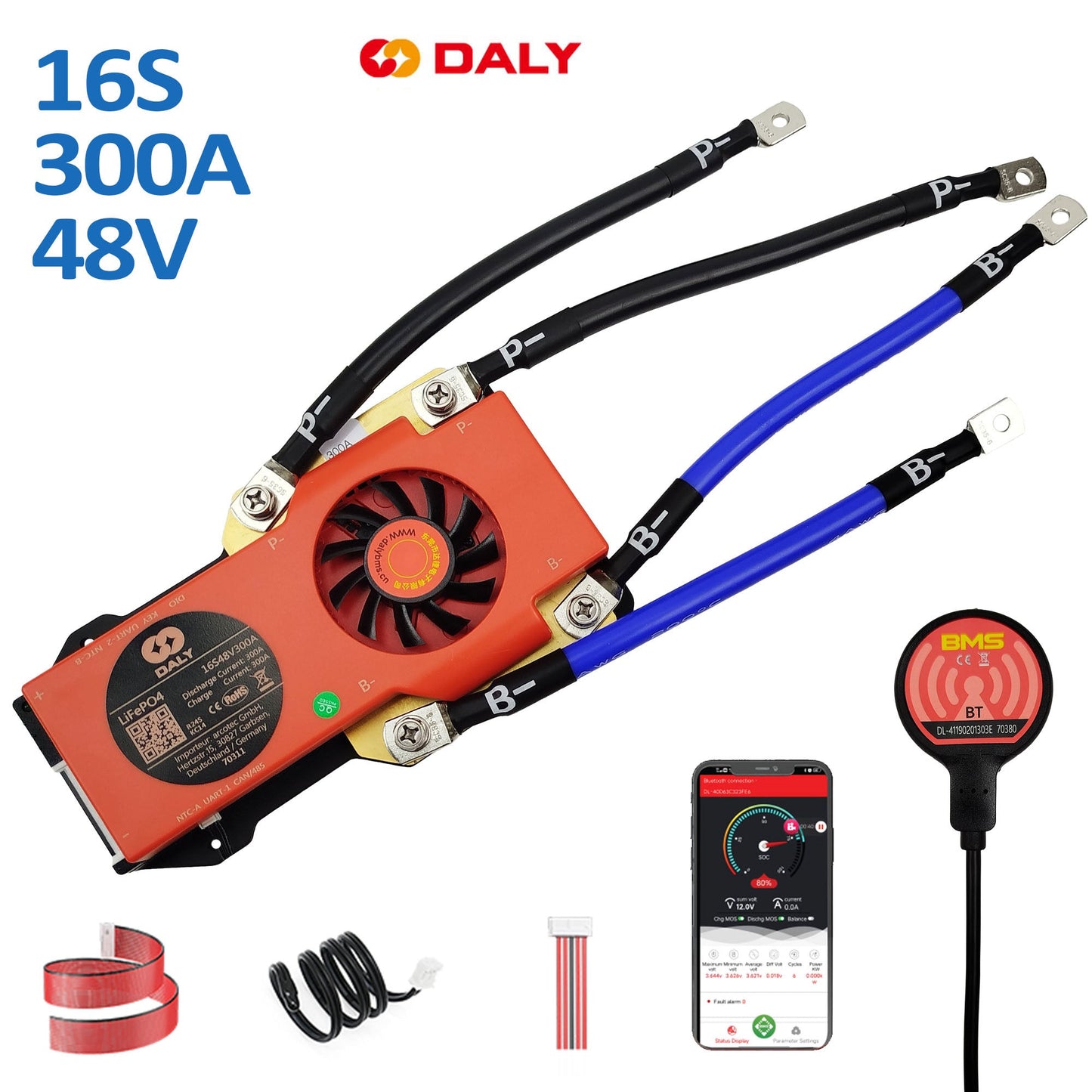 DALY Smart BMS mit Bluetooth für LiFePO4 Akkus