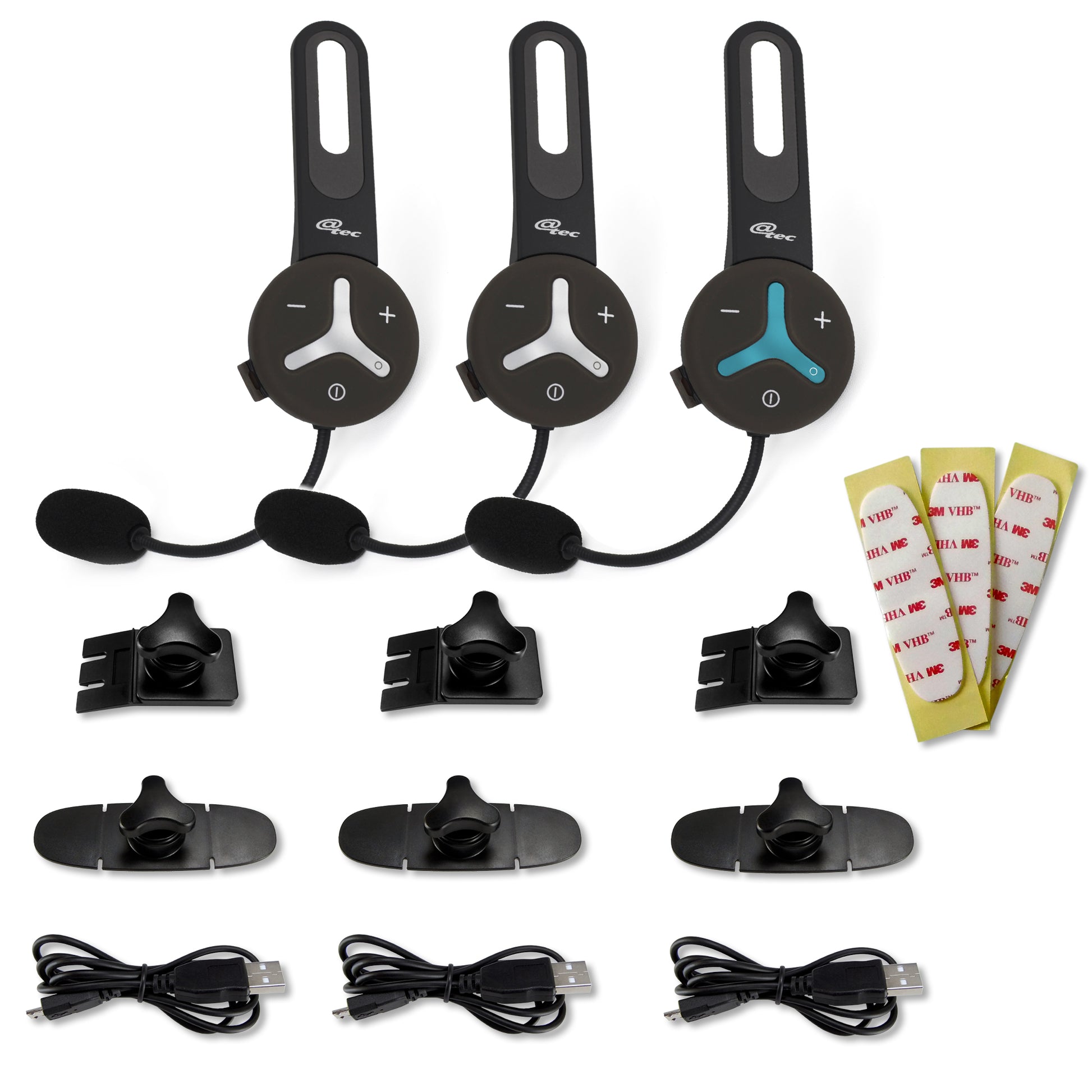 Robustes Buddy Chat Trio Helm Intercom für Motorrad- und Fahrradfahrer