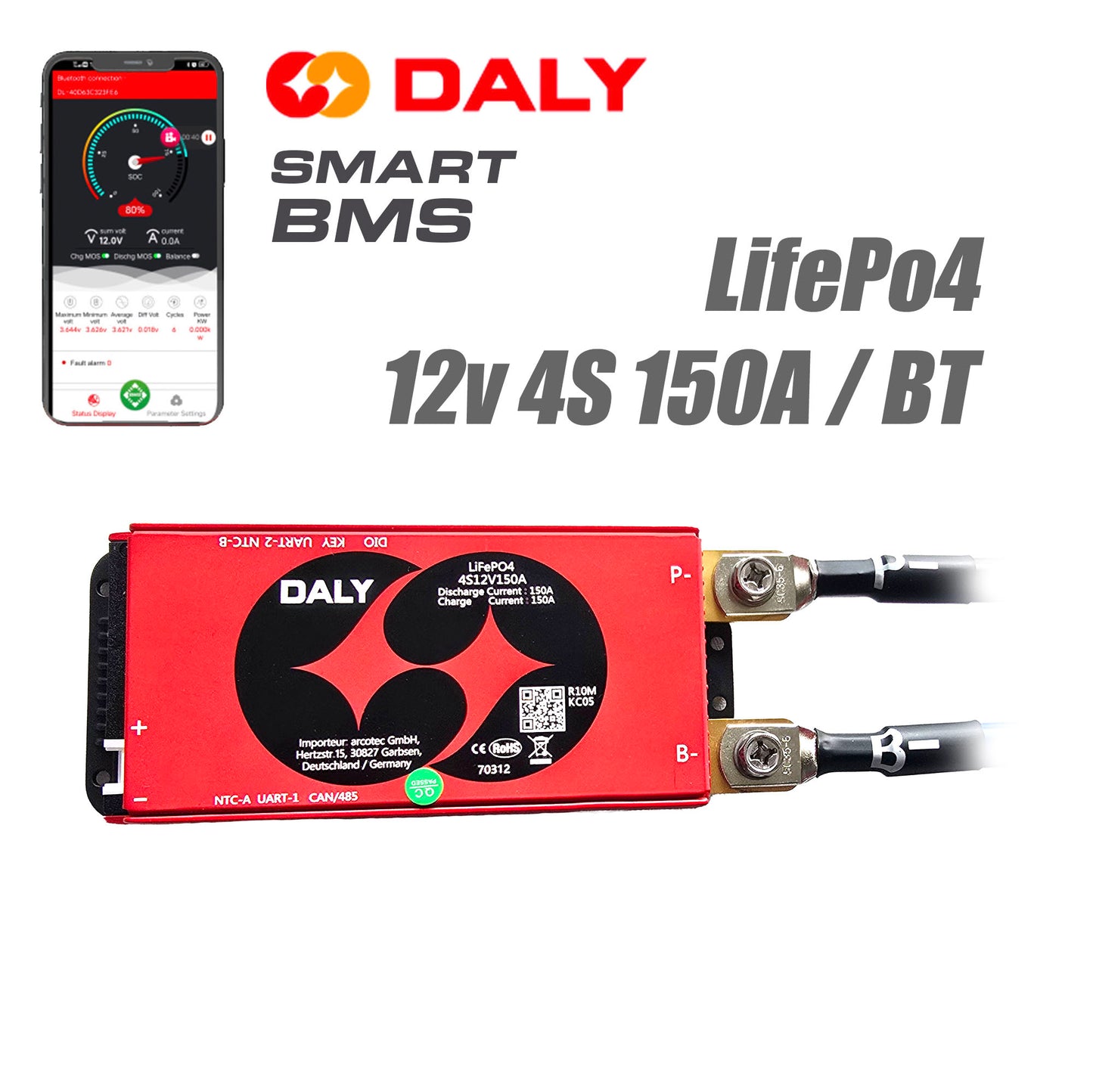 DALY Smart BMS mit App-Steuerung für LiFePO4 Akkus