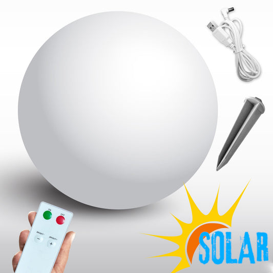 30cm LED SOLAR Kugelleuchte Warmweiß mit Erdspieß
