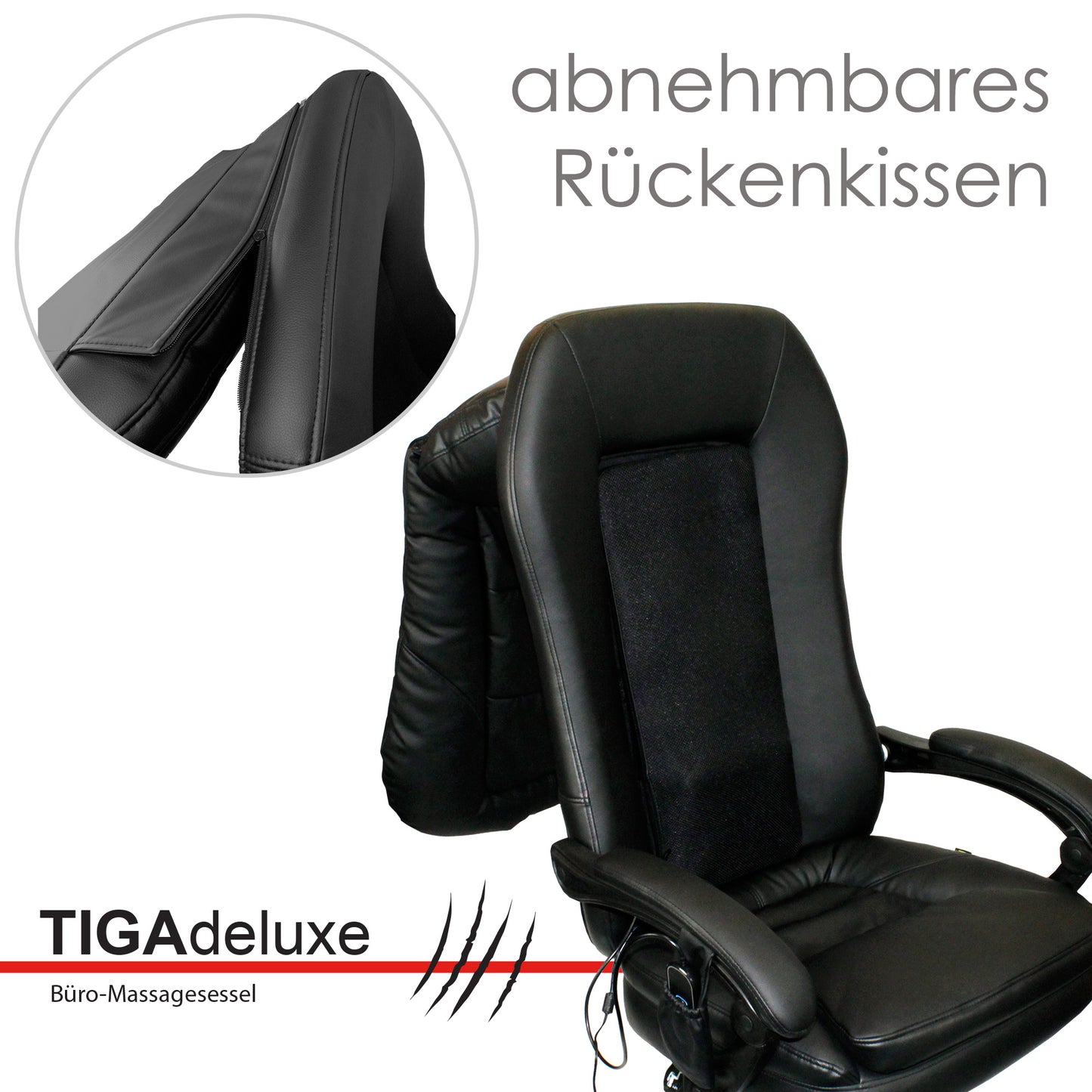 Tiga Deluxe Shiatsu Chefsessel - mit abnehmbarem Massagemodul