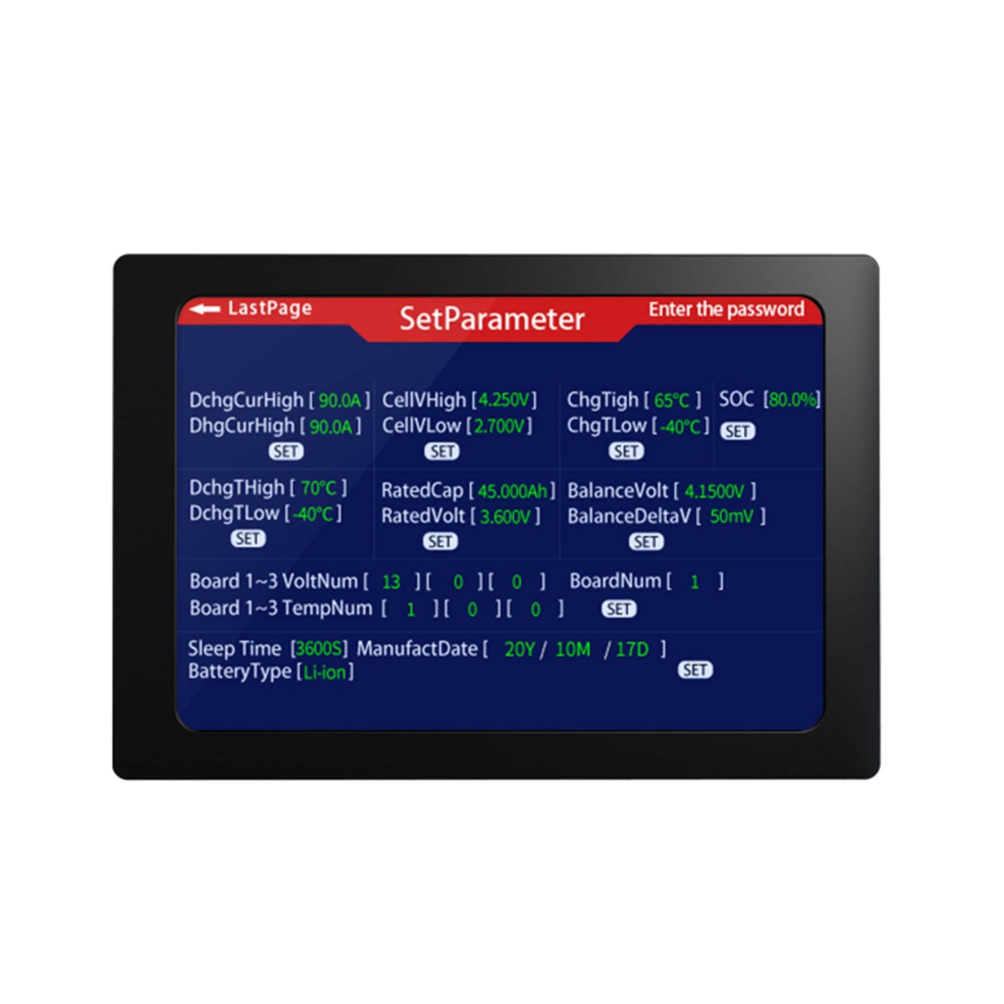 Daly BMS LCD Touchscreen Display