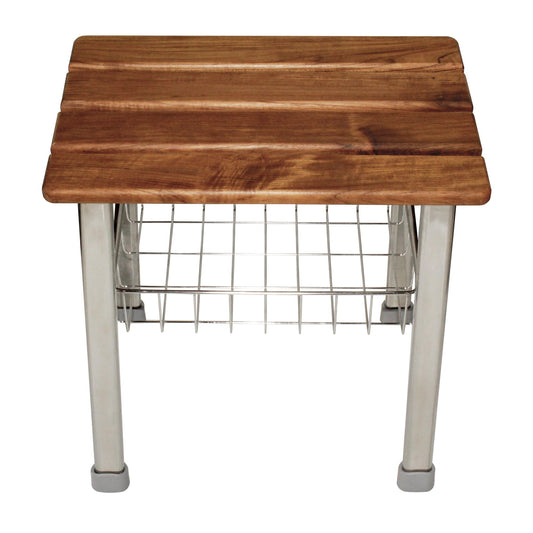 Duschstuhl - Sitzhilfe für Bad und Garten mit Ablagefach