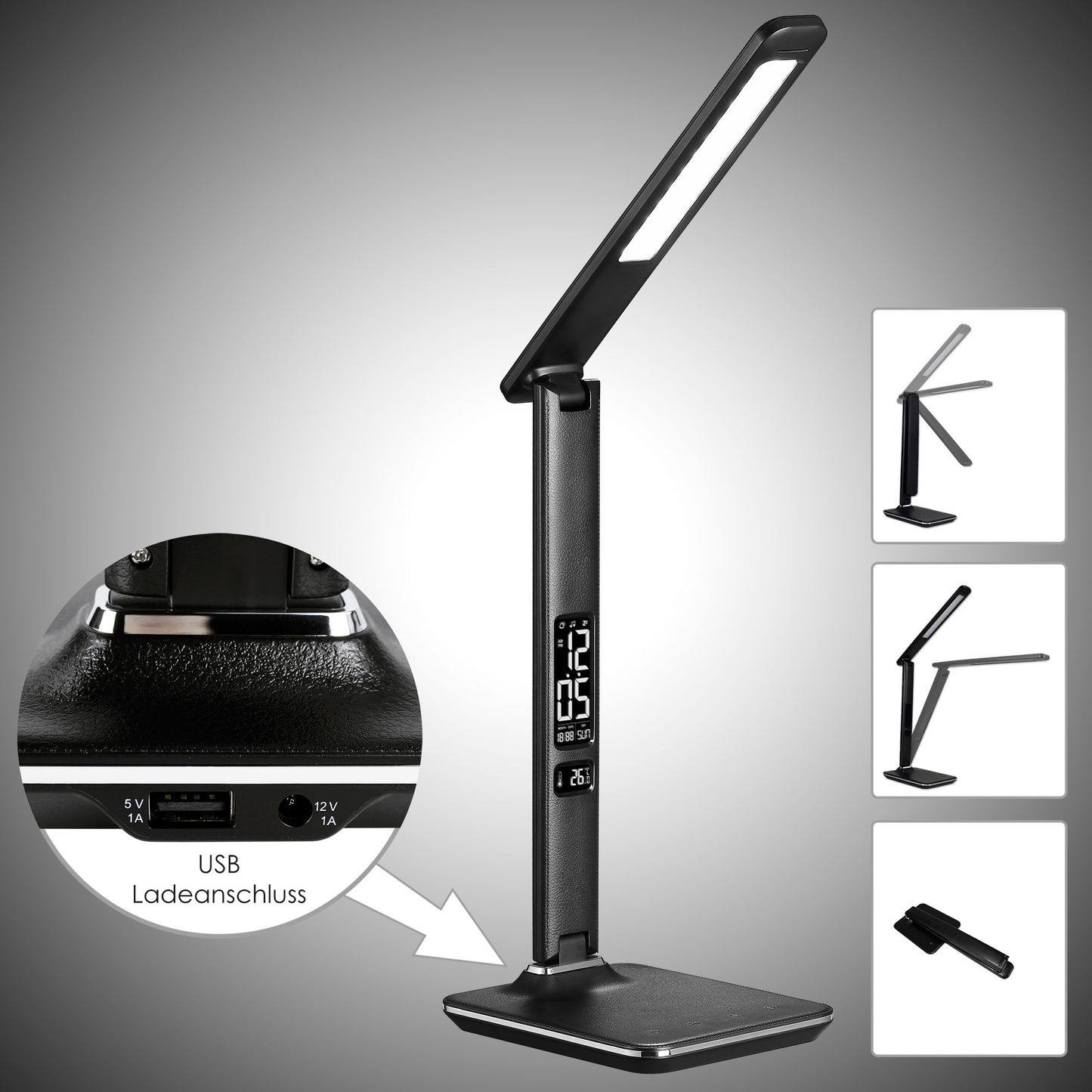 LED Tischleuchte Schwarz mit Tageslicht