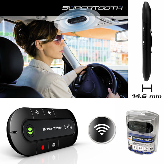 Supertooth Buddy Bluetooth Visier Car-Kit mit Sprachsteuerung für freihändiges Telefonieren