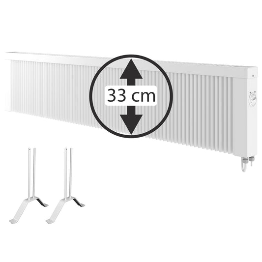 Elektroheizung 2000W flach 33cm - Thermostat 18-23qm