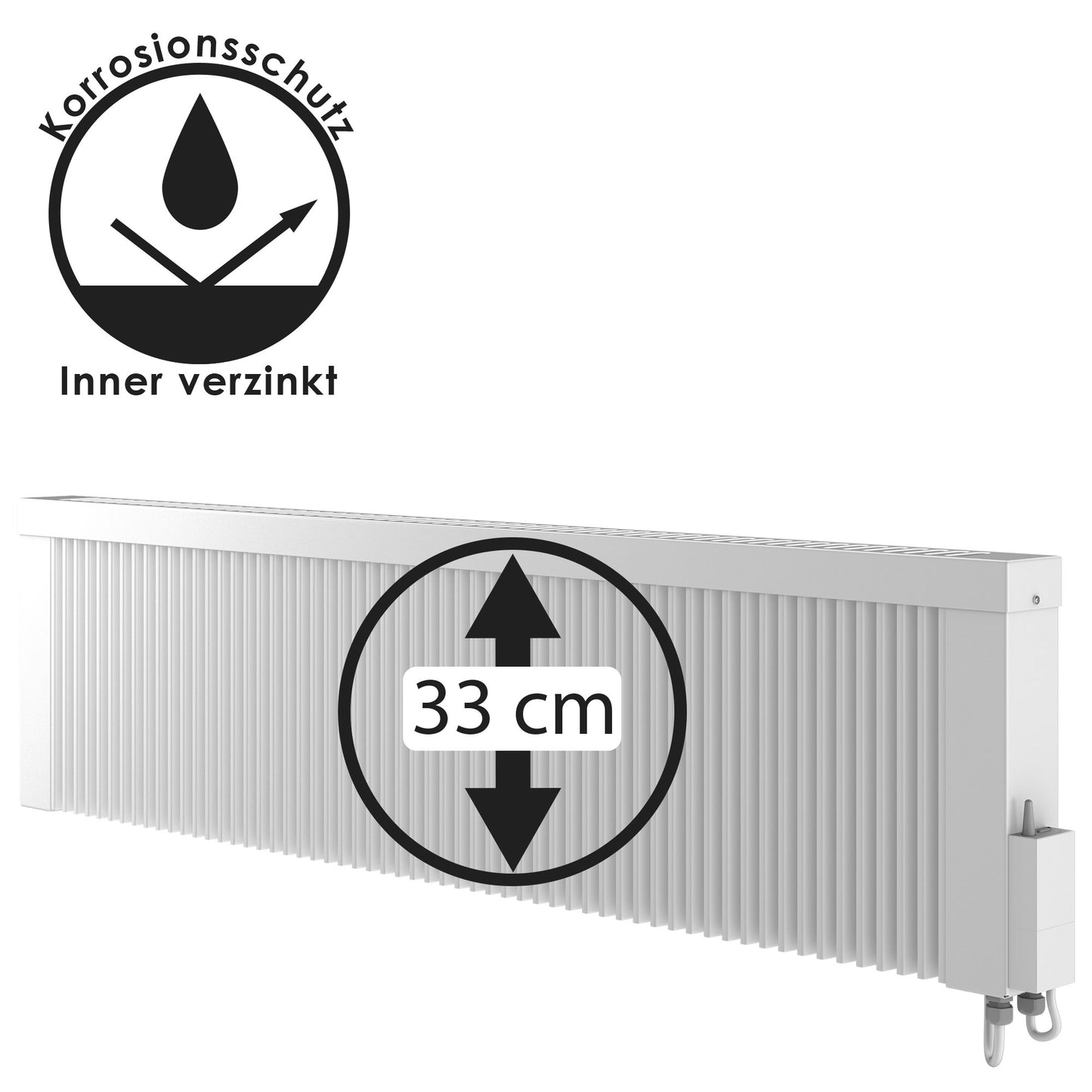 Elektrisch heizen mit Funkmodul, 2000 Watt - mit Korrosionsschutz
