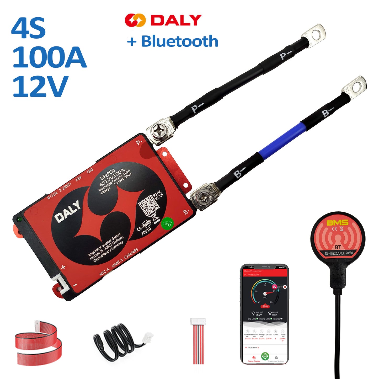 DALY Smart BMS mit Bluetooth für LiFePO4 Akkus