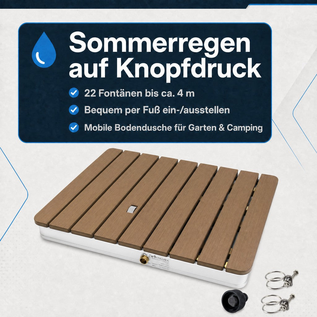 Bodendusche aus WPC - Garten, Pool, Sauna