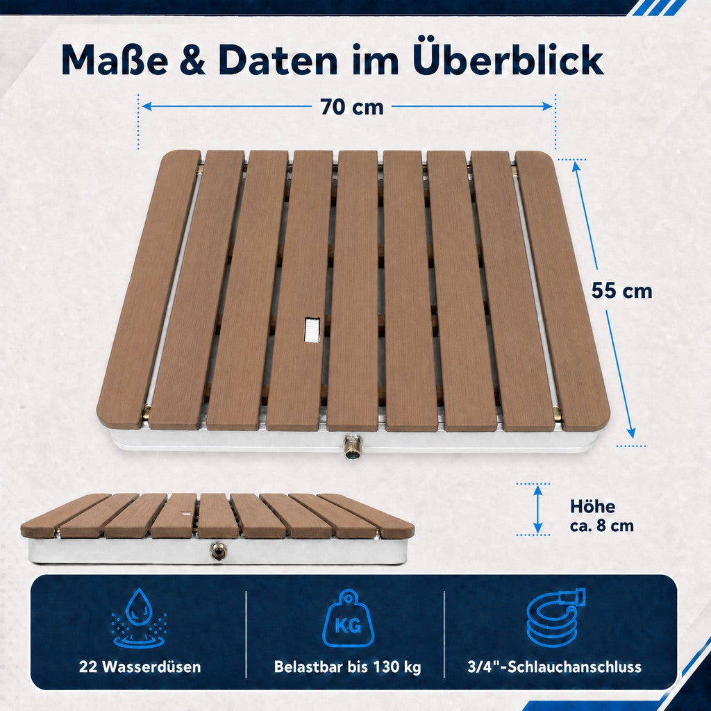 Bodendusche aus WPC - Garten, Pool, Sauna - Outdoor Dusche