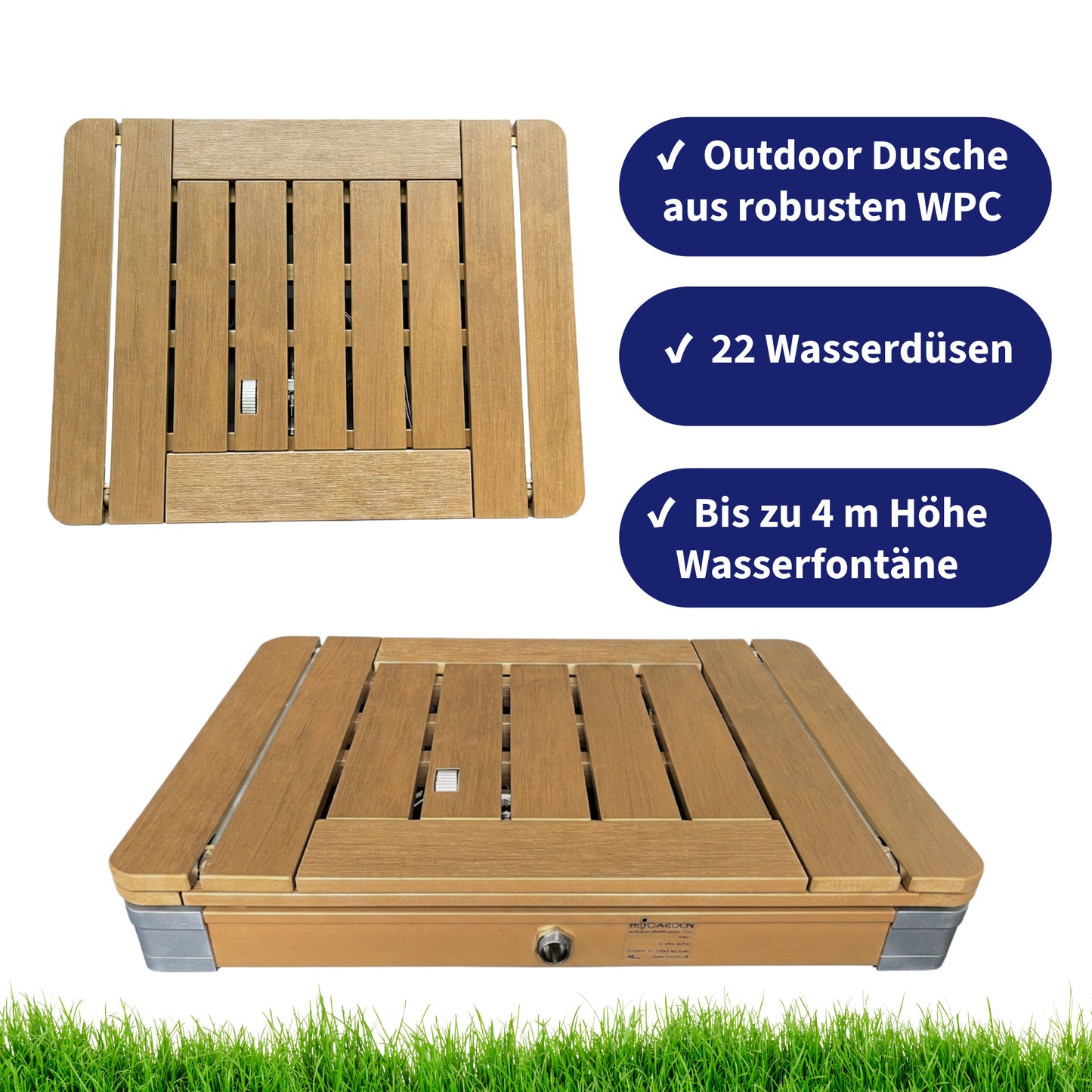 WPC Gartendusche - mobile Bodendusche für den Sommer