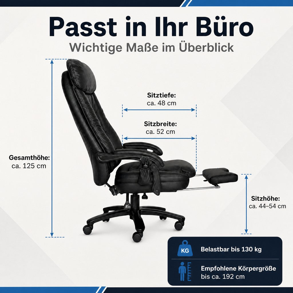 Bürostuhl mit Massagefunktion Shiatsu & Wärmefunktion