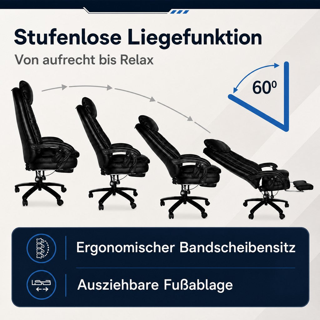 Massagesessel mit Liegefunktion für Büro und Homeoffice