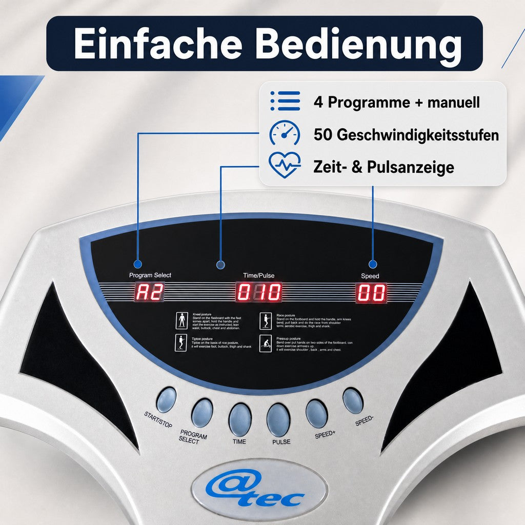 Vibrationsplatte mit Haltegriffen - Crazy Fit