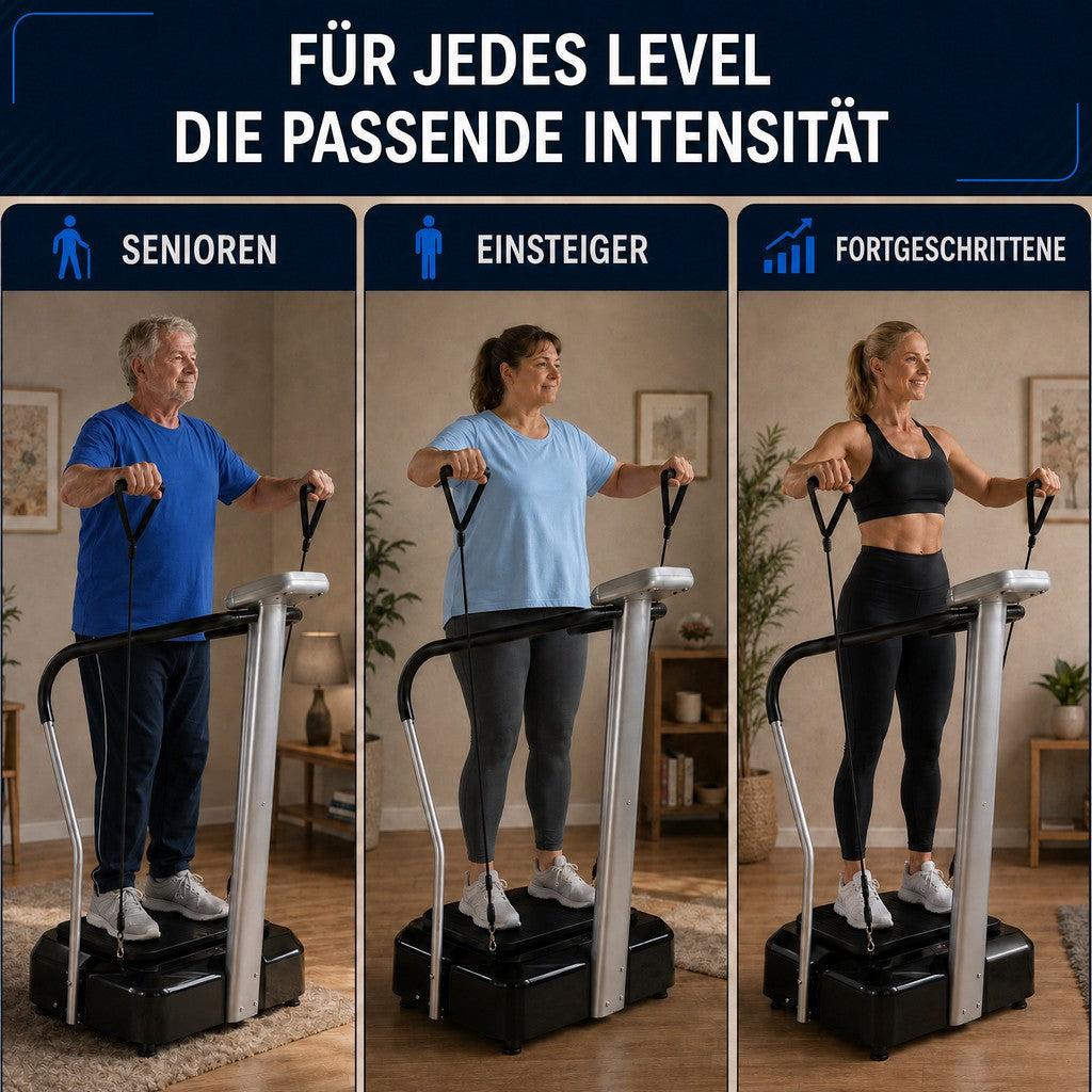 Vibrationsplatte mit Haltegriffen - Crazy Fit