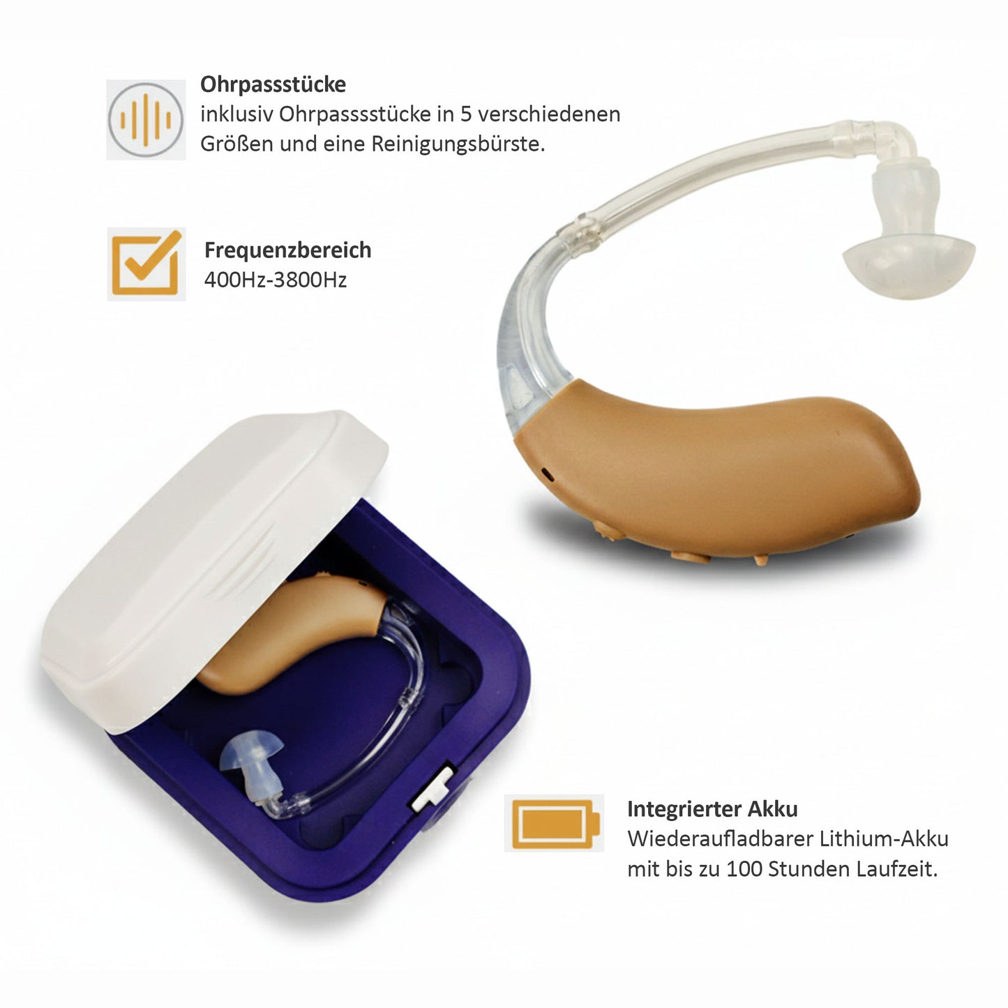 Digital Hörverstärker mit Lithium Akku
