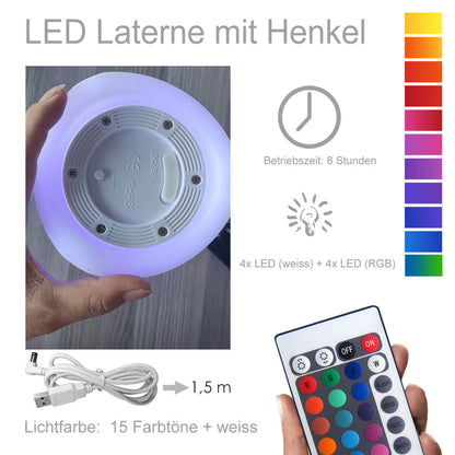 LED Laterne mit Henkel und starkem Akku