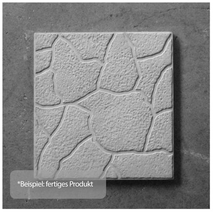 Kunststoff-Form für Betonbruchsteinpflaster Streifenmuster 30x30cm - Fertigprodukt mit Abmessungen