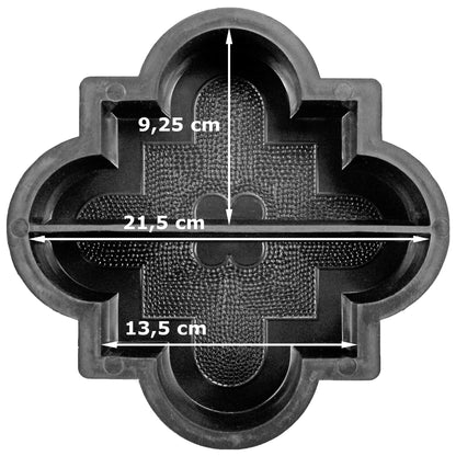 Polypropylen-Form für Pflasterergänzungssteine - französische Lilie - Klein - Abmessungen