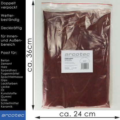Rot Eisenoxidfarbe für Beton / Zement / Gips / Putz / Harz / Öl - 1kg Verpackung