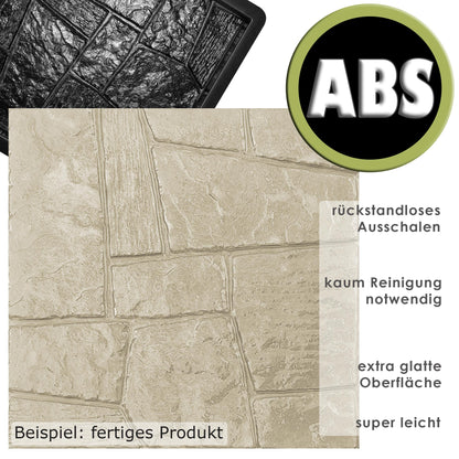 ABS-Giessform für Bodenpflasterpaneele 40x40cm - Fertigprodukt