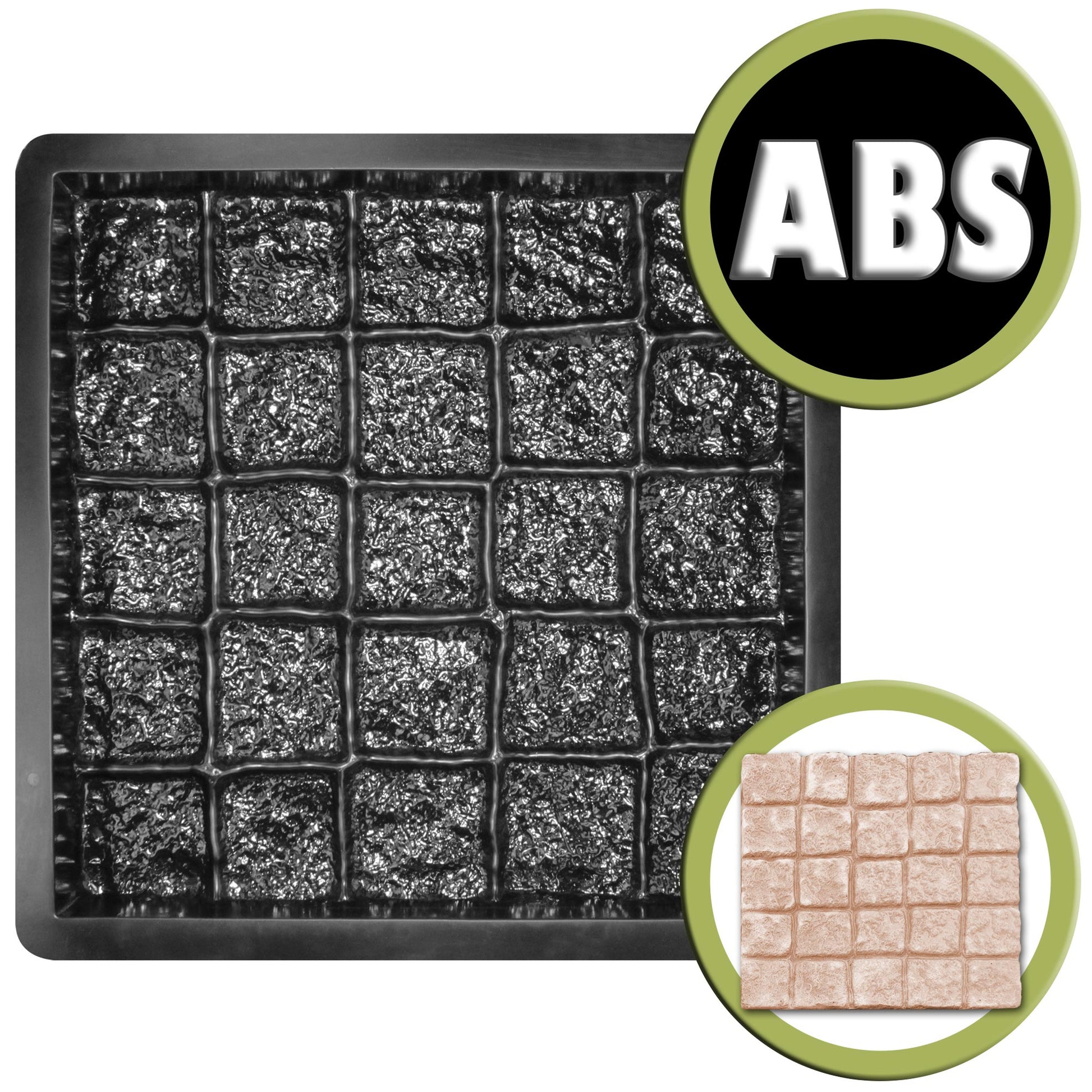 ABS-Betonform für Bodenpflasterpaneele 50x50cm - Aufsicht