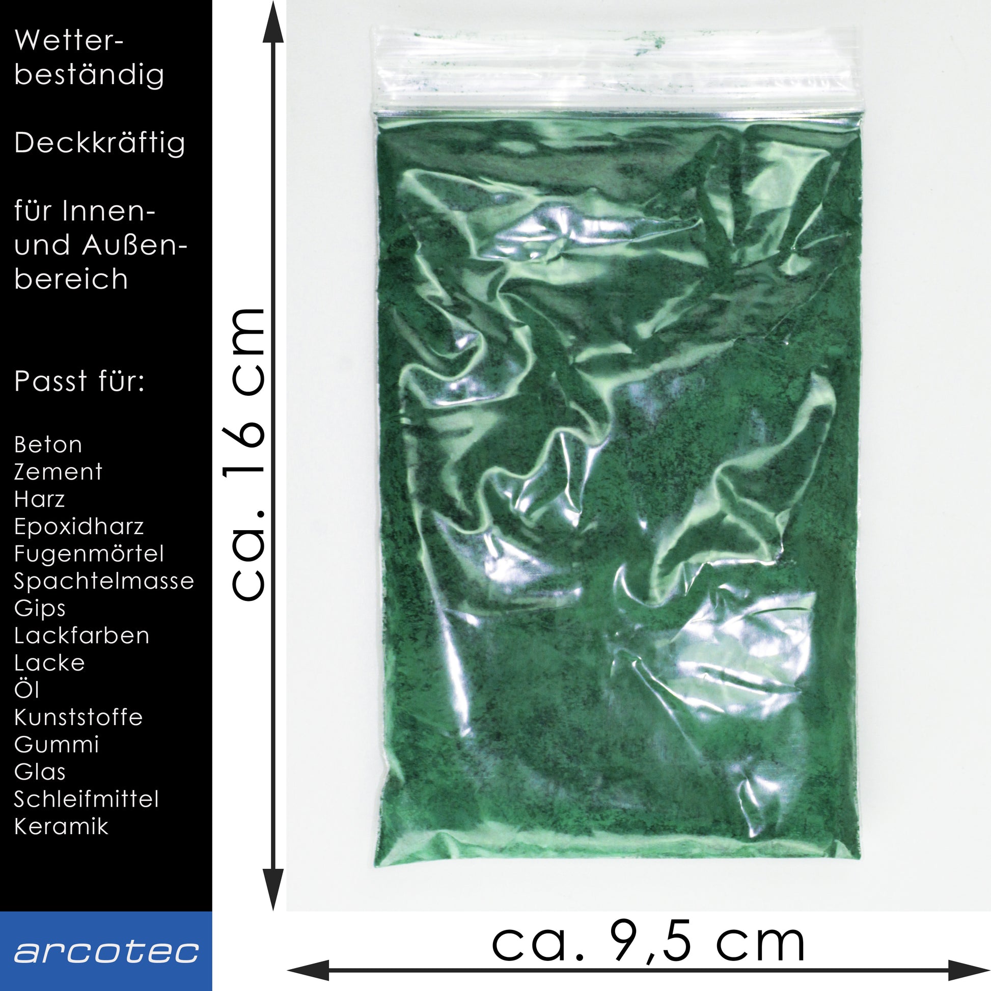 Grün Eisenoxidfarbe für Beton / Zement / Gips / Putz / Harz / Öl - 100g Verpackung