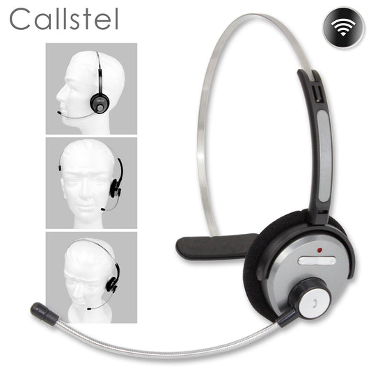 Bluetooth Headset mit Schwanenhals Mikrofon für iPhone, Handy und PC