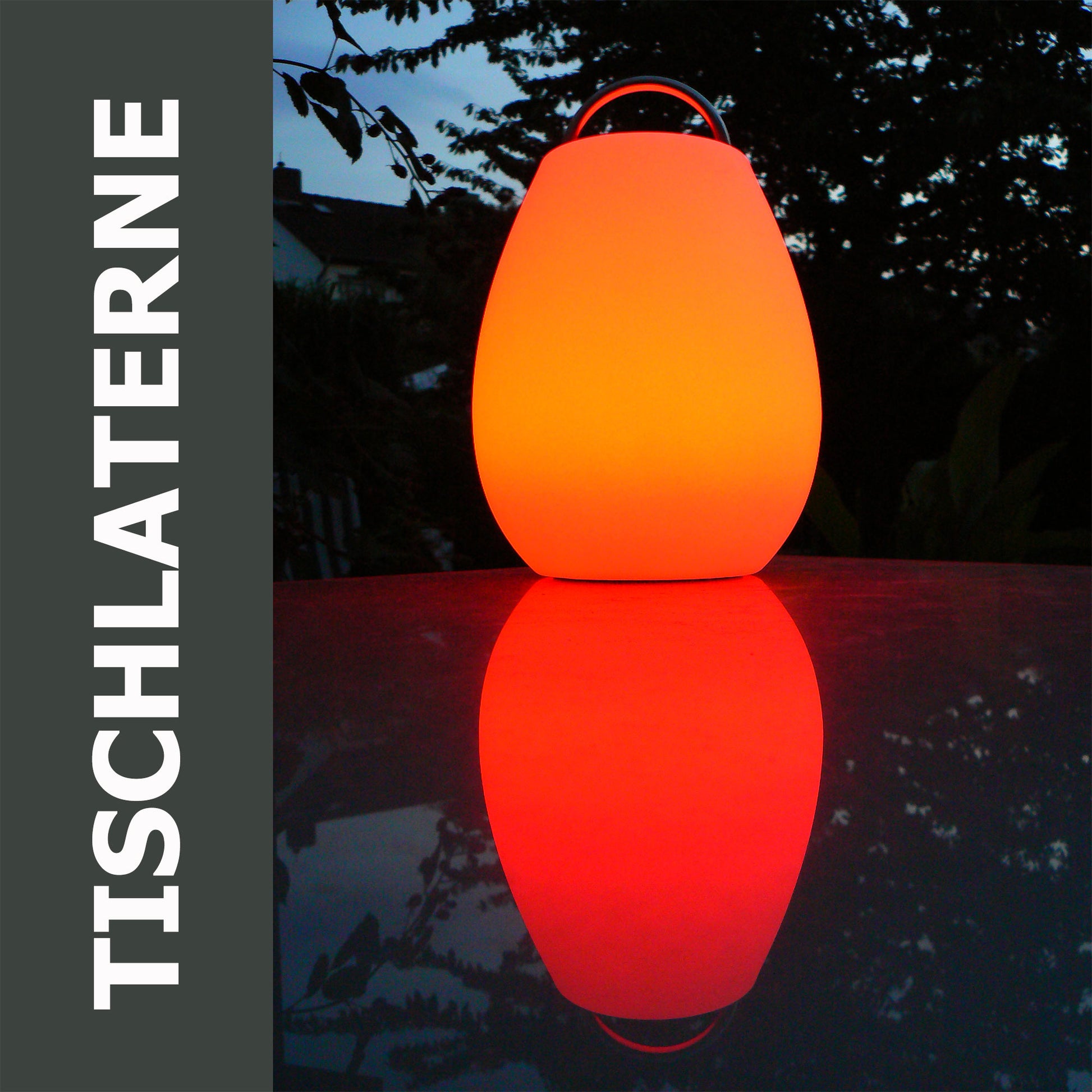 LED Tisch Laterne 31cm mit Ladenetzteil