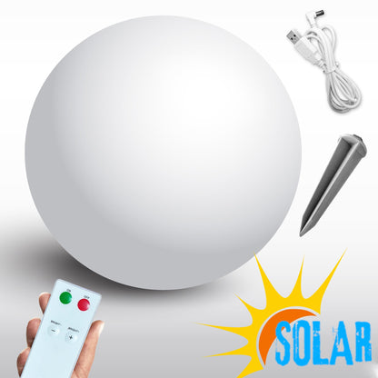 30cm LED SOLAR Kugelleuchte Warmweiß mit Erdspieß