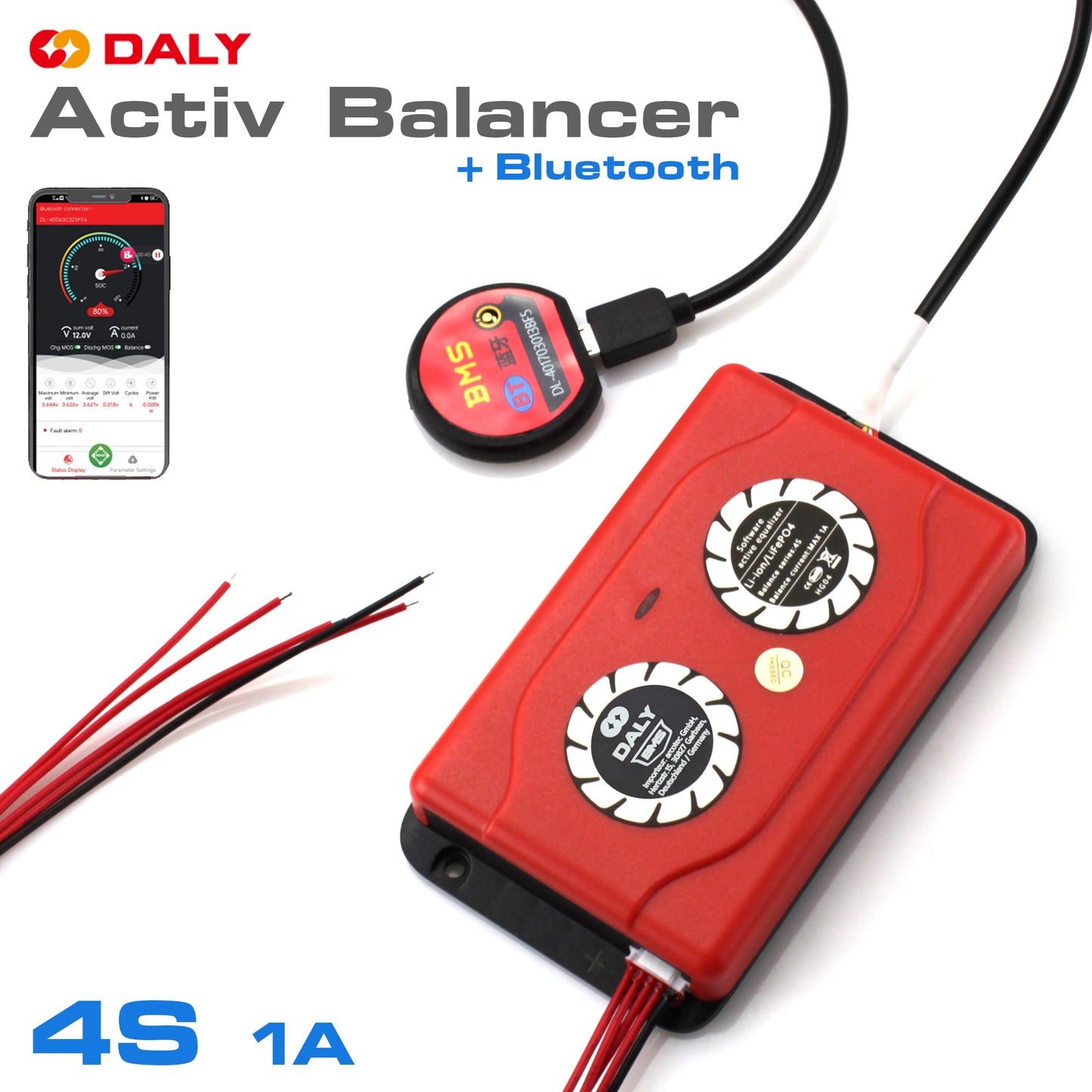 DALY Smart Active Balancer mit Bluetooth für DALY BMS und LiFePO4 Akkus