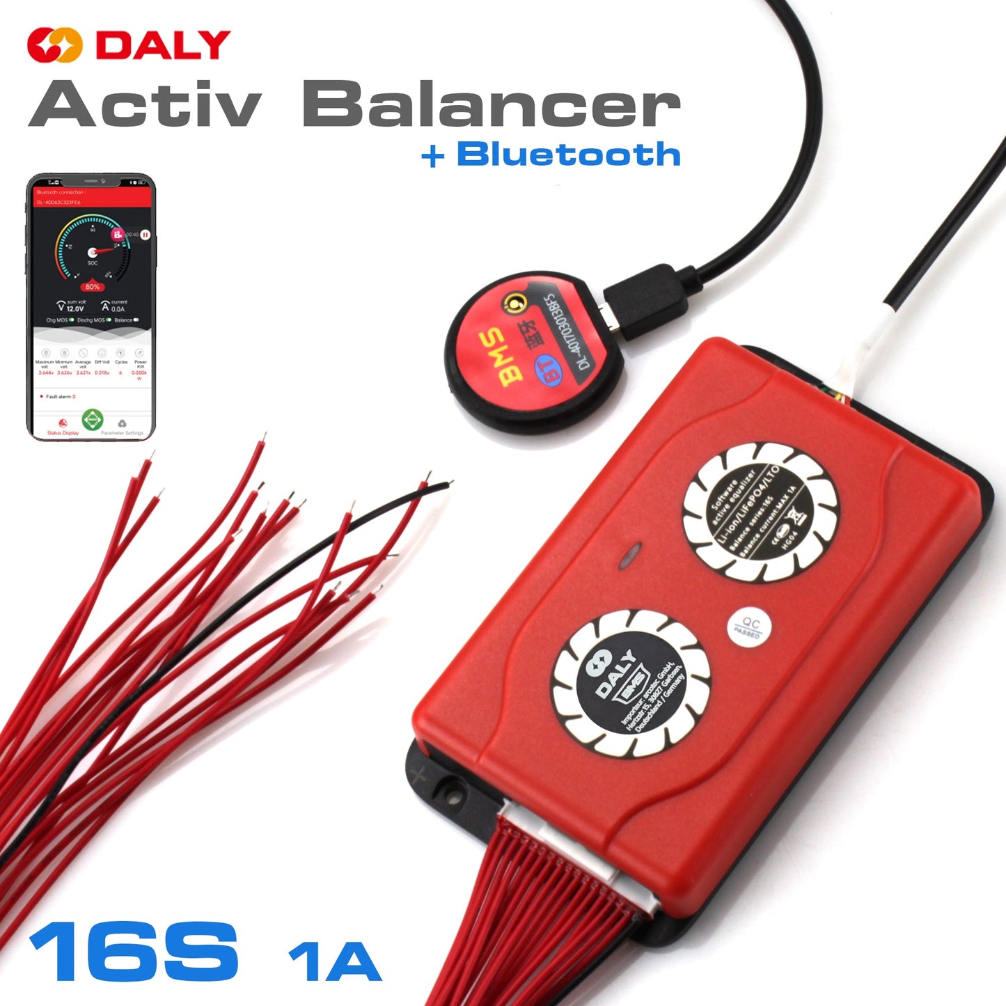 DALY Smart Active Balancer 4s 8s 16s Bluetooth -LiFePO4/BMS
