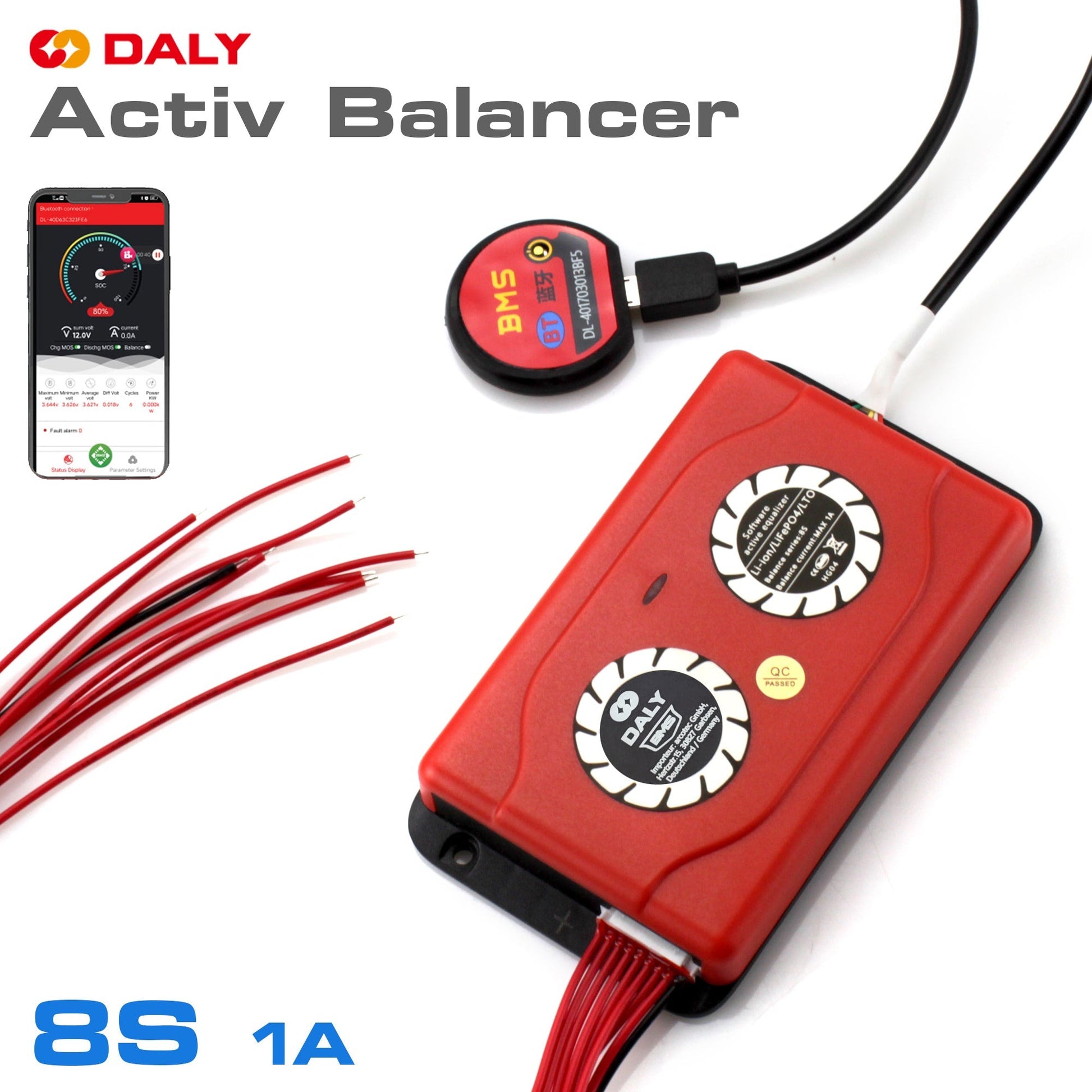DALY Smart Active Balancer 4s 8s 16s Bluetooth -LiFePO4/BMS